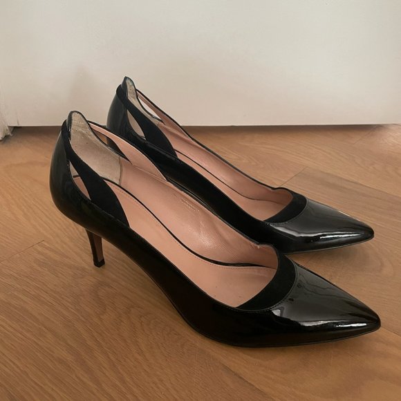 BOSS by Hugo Boss - Black Patent Leather Heels with Suede Detailing - Size 40 - Picture 1 of 4